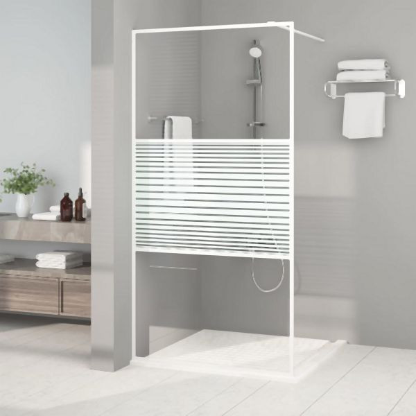 vidaXL Duschwand für Begehbare Dusche Weiß 100x195 cm ESG-Klarglas, 152152