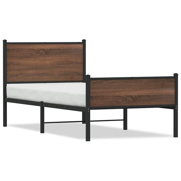 vidaXL Bettgestell mit Kopf- und Fußteil Metall 80x200 cm, 4007949