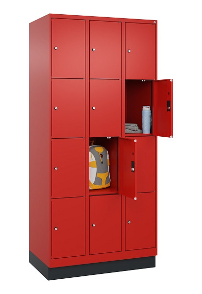 C+P Schließfachschrank Evolo PLUS, mit Sockel, 12 Fächer, 1950x900x500mm, 3020/3, 049020-304 S10025