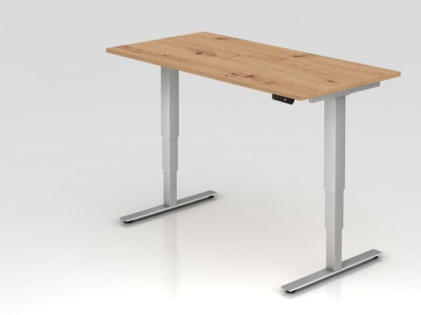Hammerbacher Schreibtisch XDSM16, 160 x 80 cm, Platte: Asteiche, 25 mm dick, ABS Dickkante, Rechteckform, VXDSM16/R/S