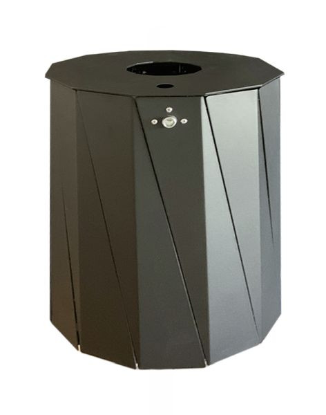 Renner Abfallbehälter ca. 50 L, inkl. Ascher mit stabiler Deckelscheibe, feuerverzinkt und pulverbeschichtet, anthrazitgrau, 7007-40PB 7016