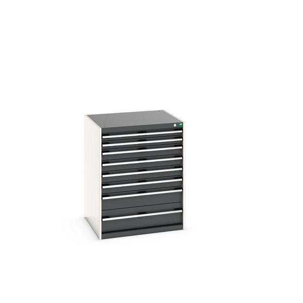 bott cubio Schubladenschrank bestückt, mit 8 Schubladen, BxTxH: 800x750x1000mm, RAL 7035/7016, Anthrazitgrau, 40028029.19V
