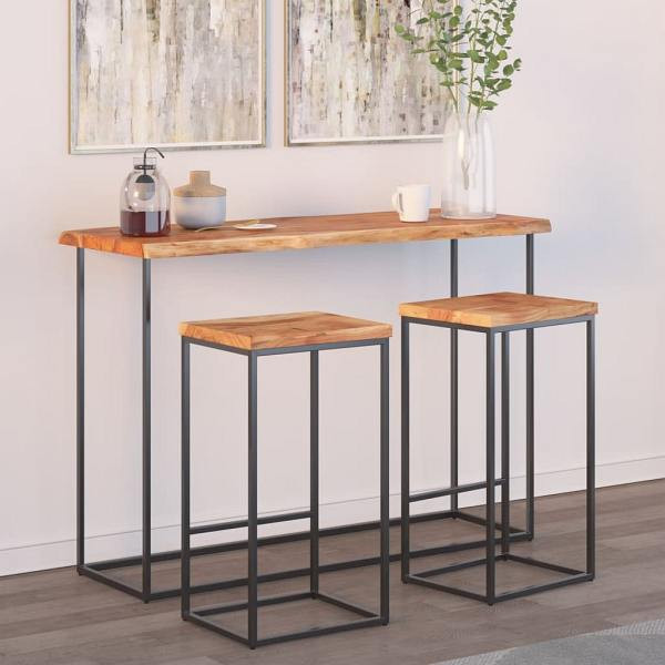 vidaXL Tischplatte 140x40x2,5cm Rechteckig Massivholz Akazie Baumkante, 370615