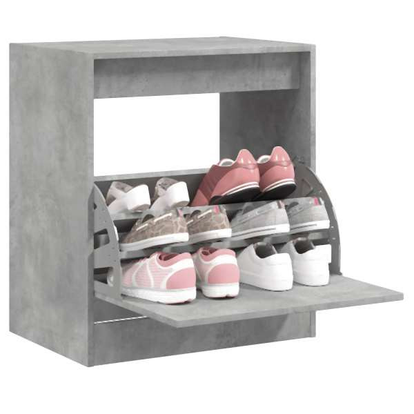 vidaXL Schuhschrank Betongrau 60x42x69 cm Holzwerkstoff, 839983