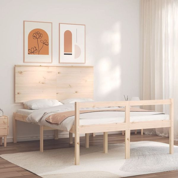 vidaXL Seniorenbett mit Kopfteil Massivholz, Top-Qualität, 3195451