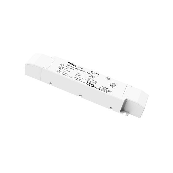 RADIUM LED-Steuerung 0-36W 0-1500mA 23,5-24,5V IP20 Dimmung mit Push-button Kunststoff dynamisch, 142984