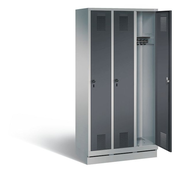 C+P Garderobenschrank Evolo, H1800xB900xT500mm, Farbe: Weißaluminium / Anthrazitgrau, 48020-30 S10977