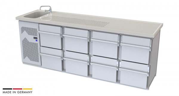 hefa Theke Novis 25V/1L-ZZZZ, Abmaße: 950 x 2.500 x 650/700 mm, Novis 25V/1L-ZZZZ