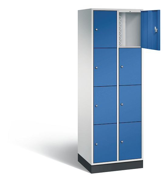 C+P Schließfachschrank Intro, H1950xB620xT490mm, Farbe: Lichtgrau / Enzianblau, 8470-201 S10006