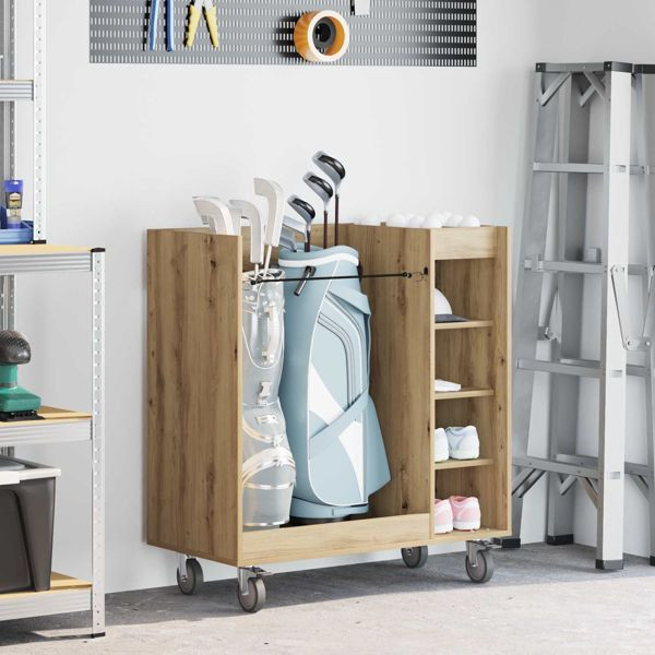 vidaXL Golf Schrank Mit Rad Uni Artisan-Eiche 90 x 45 x 98 cm, 899470