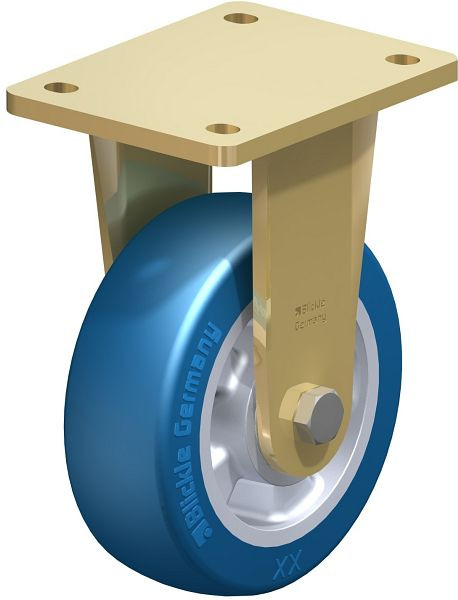 Blickle BS-ALBS 150K Stahlgeschweißte Schwerlast-Bockrolle, Blickle Besthane® Soft, Blau, 754207
