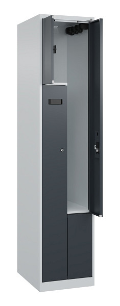 C+P Z-Spind Evolo PLUS, 2 Fächer, 1850x400x500mm, 7035/7016, Zylinderschloss, 049003-122 S10039