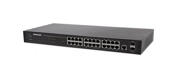 INTELLINET 24-Port Web-Managed Gigabit Ethernet Switch mit 2 SFP-Ports, 560917