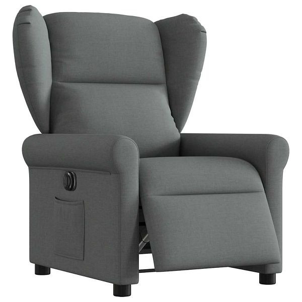 vidaXL Relaxsessel Elektrisch Dunkelgrau Stoff, 3303355
