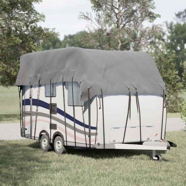 vidaXL Dachplane für Wohnwagen Grau 500x300 cm Vliesstoff, 4015870