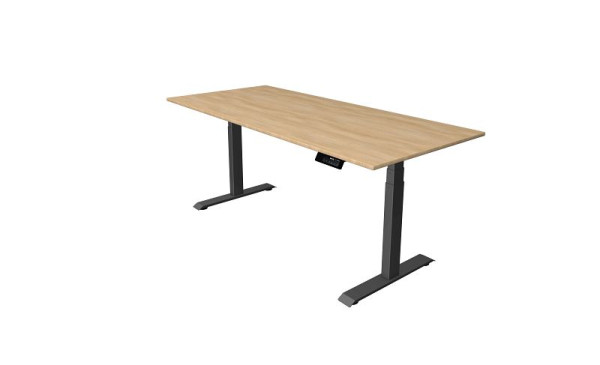 Kerkmann Oxford Sitz-/Stehtisch 1800 x 800 mm, elektrisch höhenverstellbar von 620-1270 mm, Eiche hell, Gestell anthrazit, 10540753