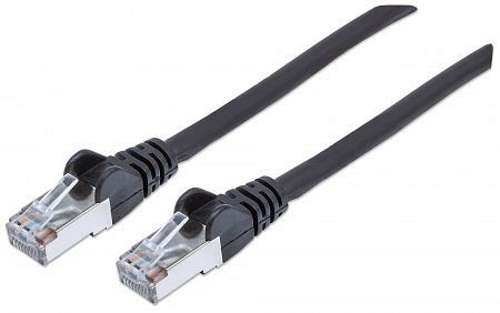 INTELLINET Netzwerkkabel mit Cat7-Rohkabel, S/FTP, Cat6a-Stecker, LS0H, 1 m, schwarz, 740685