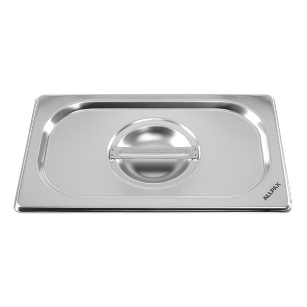 ALLPAX Deckel für GN Behälter 1/4 aus Edelstahl, ohne Löffeleinschnitt, 10007171