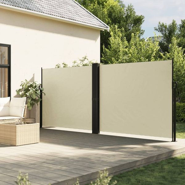 vidaXL Seitenmarkise Ausziehbar Creme 180x600 cm, 4004640