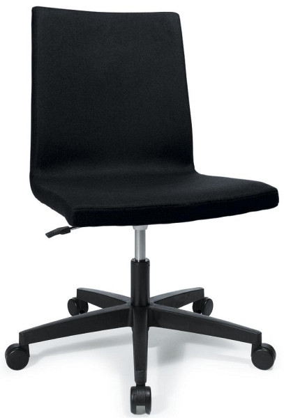 Deskin Besucherdrehstuhl TURN, Fußkreuz Polyamid schwarz, Bezug Filz L, Farbe schwarz, 270504