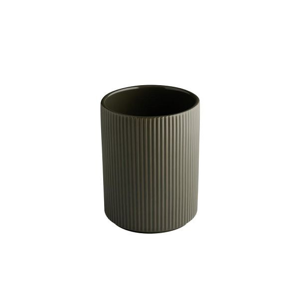 APS Dressingtopf THE GRID - Porzellan, Ø 12,5 cm, 1,3 Liter, Farbe mud (braun), stapelbar, 19070
