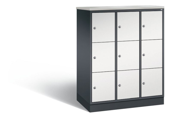 C+P Schließfachschrank Intro, H1255xB920xT490mm, Farbe: Schwarzgrau / Lichtgrau, 8573-301 S10366
