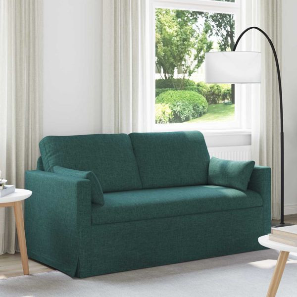 vidaXL Sofa 140cm Dunkelgrün Metall, 42024365, 8721364376663