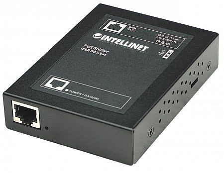 INTELLINET PoE+ Splitter, IEEE802.3at mit 5 / 7,5 / 9 / 12 V DC Ausgangsspannung, 560443