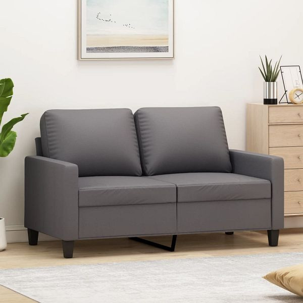 vidaXL 2-Sitzer-Sofa Grau 120 cm Kunstleder, Füllung: Schaumstoff, 359134