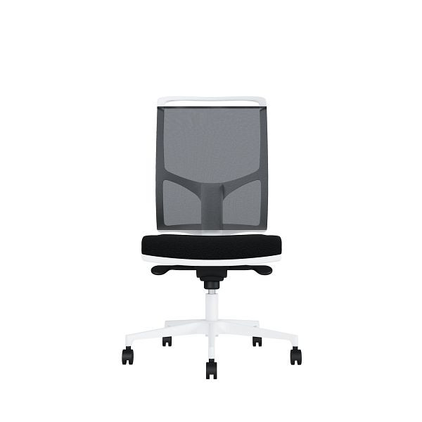 Bisley Bürodrehstuhl Zed, Weißes Kunststoff, Ohne Armlehnen, Fußkreuz aus Kunststoff, NE0018 schwarz, ZEDKSWNE0018