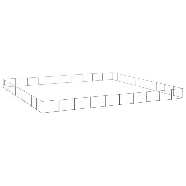 vidaXL Hundezwinger Silbern 100 m² Stahl, 3082198, 8720286664728