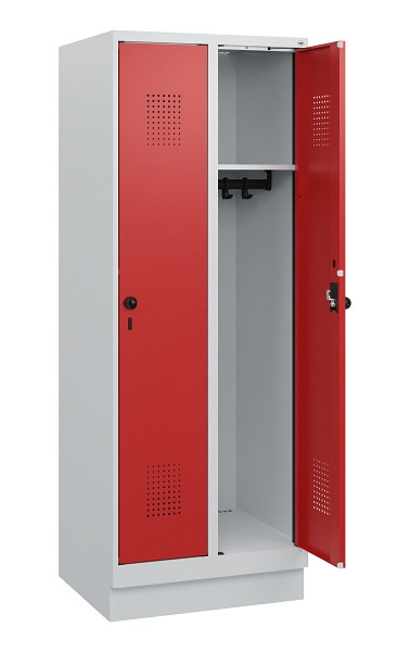 C+P Spind Evolo PLUS, Sockel, 2 Abteile, 1630x600x500mm, 7035/3000, Drehriegel, 0490205-20 S10003