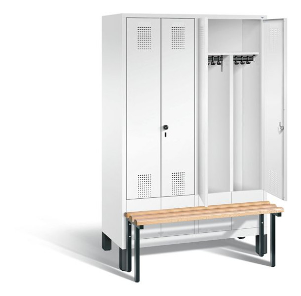 C+P Schwarz-Weiss-Spind Evolo, H1850xB1190xT815mm, Farbe: Verkehrsweiß, 48032-40 S10113