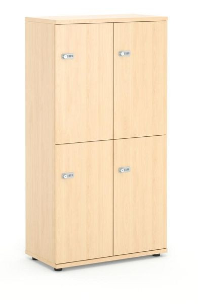 Deskin Schließfachschrank OFFICE-LINE, 8 Fächer, 4 Türen, Korpus und Türen Dekor Buche, H 1530 x B 800 x T 420 mm, Zylinderschlösser, 353021