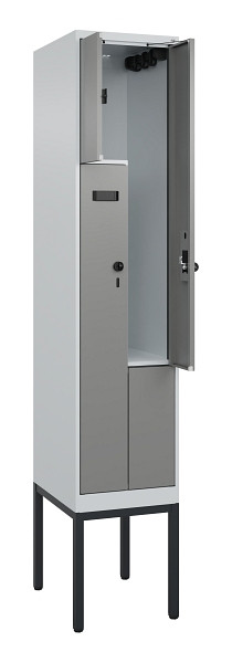 C+P Z-Spind Evolo PLUS, Gestell, 2 Fächer, 2120x400x500mm, 7035/0004, Drehriegel, 0490337-122 S10009