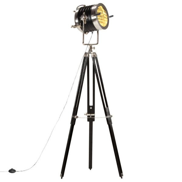 vidaXL Stativlampe Schwarz Mango Massivholz 171 cm, 286105