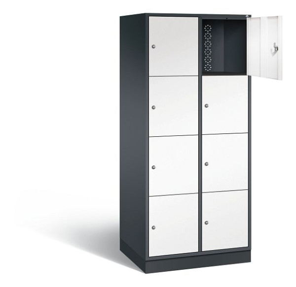 C+P XL-Schließfachschrank Intro, H1950xB820xT590mm, Farbe: Schwarzgrau / Verkehrsweiß, 8470-203 S10071