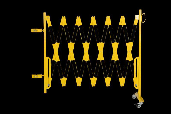 CRASH STOP Scherengitter gelb-schwarz 4,0m KIT-SG zur Montage an bestehendes Sicherheitsgeländer, KIT SG 70-40