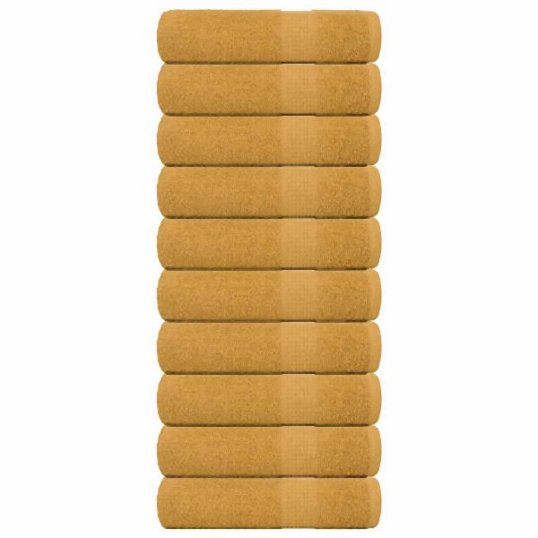 vidaXL Handtücher 10 Stück Golden 50x100 cm 360 g/m² 100% Baumwolle, 136808