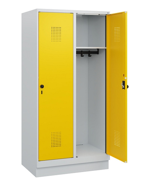 C+P Spind Evolo PLUS, Sockel, 2 Abteile, 1630x800x500mm, 7035/1023, Drehriegel, 0490205-22 S10001