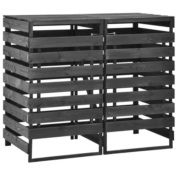 vidaXL Mülltonnenbox für 2 Tonnen 140x75x121 cm Kiefer Massivholz, 315411