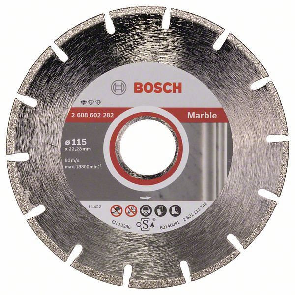 Bosch Diamanttrennscheibe Standard for Marble, 115 x 22,23 x 2,2 x 3 mm, 2608602282