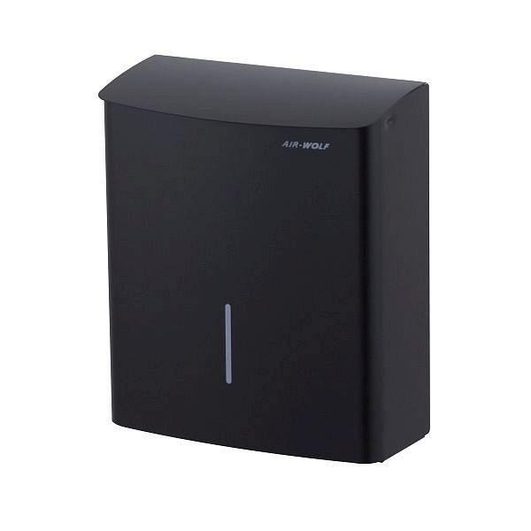 Air Wolf Hygieneabfallbehälter mit 10 Liter Volumen, Serie Alpha, H x B x T: 312 x 270 x 129 mm, Edelstahl mattschwarz, 60-122