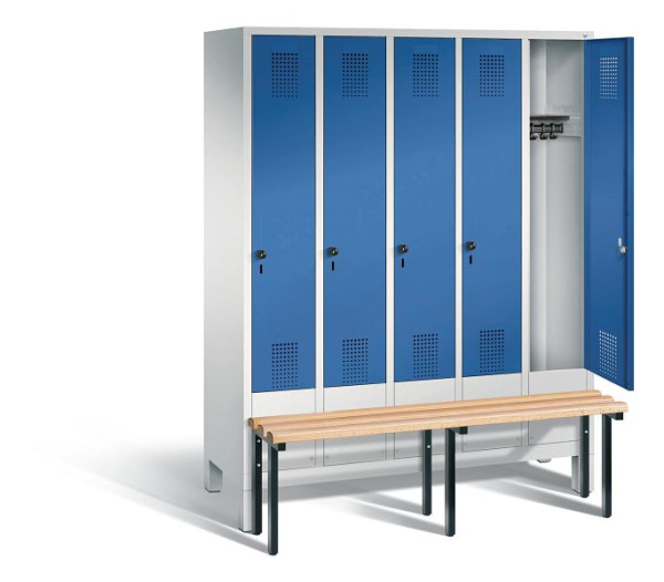 C+P Spind Evolo, 5 Abteile, H1850xB1480xT815 mm, Lichtgrau/Enzianblau, 48030-50 S10008