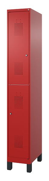 C+P Doppelstöckiger Feuerwehrspind, Modell FLEXO, H1950B300T500 mm, Feuerrot, Füße, 0493015-10LR S10005