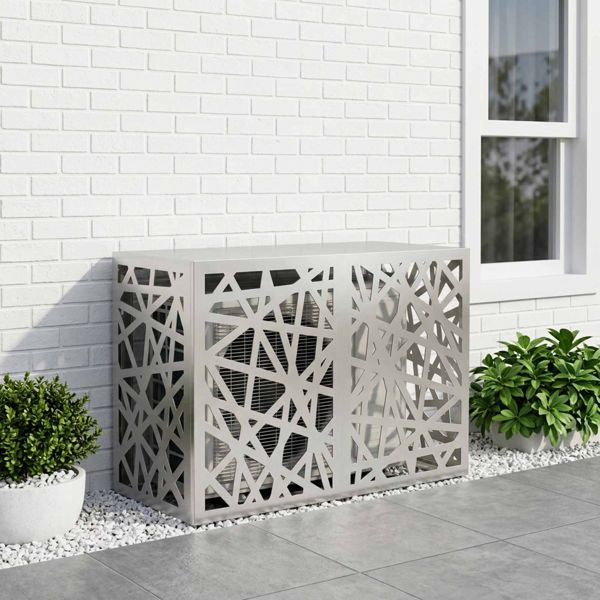vidaXL Klimaanlagenabdeckung Silber 90 x 40 x 60 cm Edelstahl, 8014154