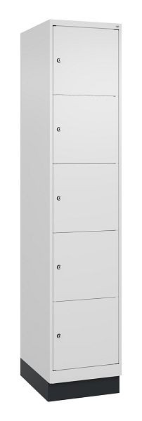 C+P Schließfachschrank Classic PLUS, Sockel, 1950x400x500mm, 9016/9016, mit 5 Fächern, 080020-125 S10017