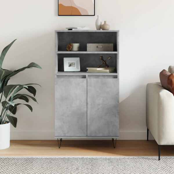 vidaXL Highboard Betongrau 60x36x110 cm Holzwerkstoff, 831488