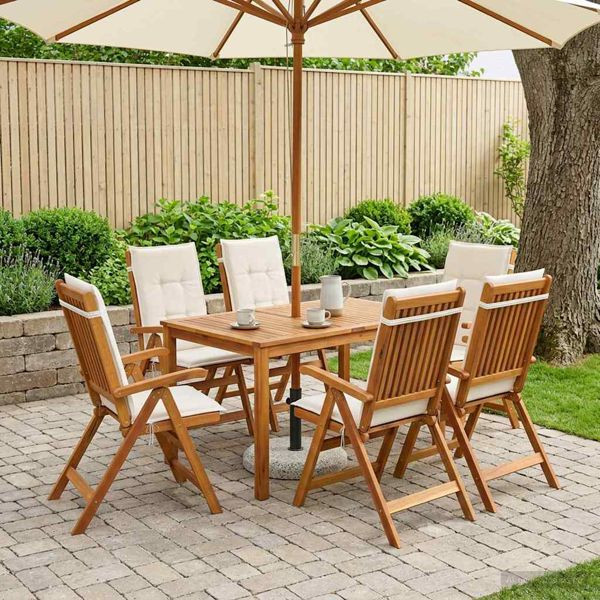 vidaXL 7-teiliges Garten Essset Natur Massivholz Akazie, 3434560