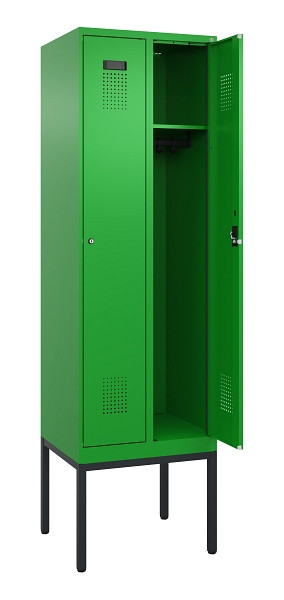 C+P Spind Evolo PLUS, Gestell, 2 Abteile, 2120x600x500mm, 6037/6037, Verschluss Zylinderschloss, Ablageböden 2, 0490307-20 S10053